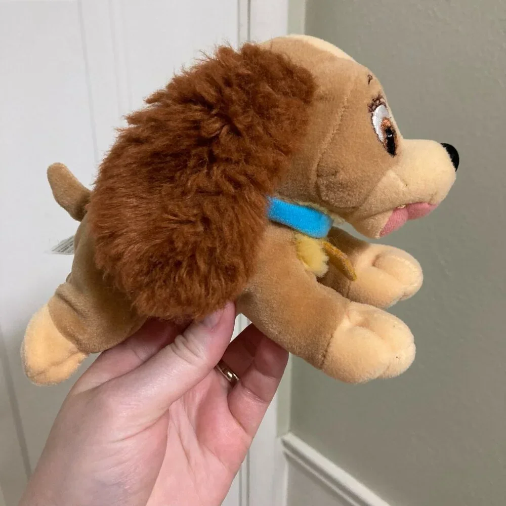 Vintage Walt Disney Company Laying Lady Dog From Lady And The Tramp Plush 7" - Picture 3 of 8
